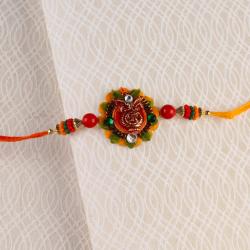 Rakhi Threads - Swastik Kalash Floral Rakhi