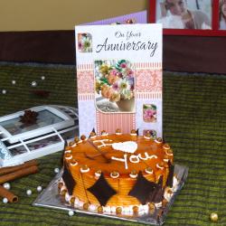 Send Anniversary Greeting Card with Butterscotch Cake To Nagercoil