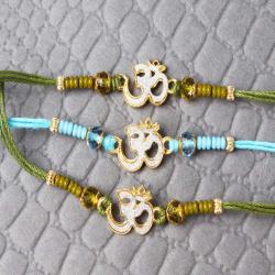 Rakhi Sets - Set of Three Om Rakhi Sets