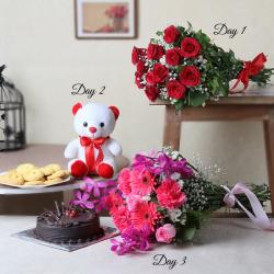 Valentine Flowers with Teddy Soft Toy - Surprising Gifts For Someone on Valentine