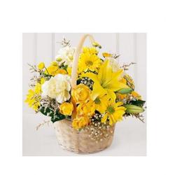 Gifts for Grand Father - Basket of Brighten yellow flowers