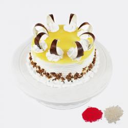 Bhai Dooj Gifts for Brother - 1/2 Round Butterscotch Cake For Bhaidooj