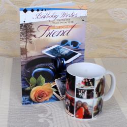 Send Friend Greeting Card with Personalize Mug To Krishna