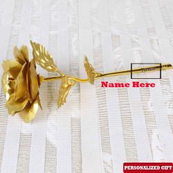 Anniversary Personalized Gifts - Personalized Gold Plated Rose