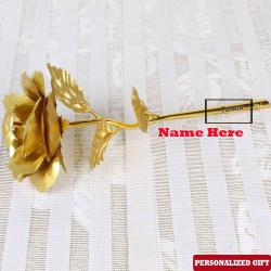 Send Personalized Gift Personalized Gold Plated Rose To Amravati