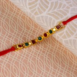 Rakhi Designs - Multi Stone Bracelet Rakhi Thread