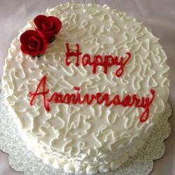 Anniversary Cakes - Rose White Florest Cake
