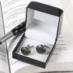 Gifts for Him - Sterling Round Scroll Cufflinks
