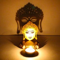 Diwali Lamps - Exclusive Shadow Diya Tealight Candle Holder of Removable Buddha