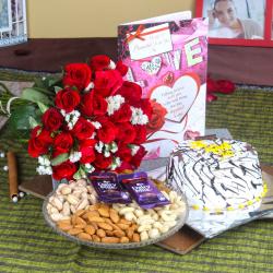 Valentine Flowers with Dryfruits - Perfect Collection for Your Valentine