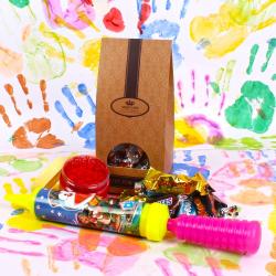 Holi Pichkaris and Water Guns - Miniature Imported chocolates Holi Gift Set