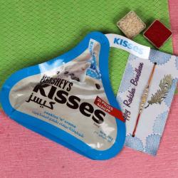 Single Rakhi Combos - Hersheys Kisses Creme Chocolate Rakhi Gift