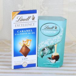 Birthday Gourmet Combos - Lindt Lindor Coconut Chocolate with Lindt Excellence Caramel