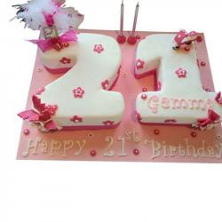 Vanilla Cakes - Double Number Shaped Eggless Cake