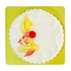 Cake Flavours - Delicious One Kg Pineapple Flavor Fresh Cream Cake