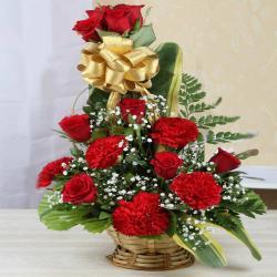 Valentine Roses - Valentine Romance Basket 
