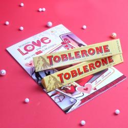 Valentine Greeting Cards - Toblerone Chocolate with Greeting Card