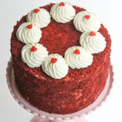 Anniversary Gifts for Him - One Kg Round Shape Red Velvet Cake