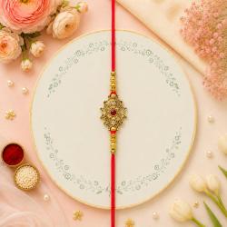 Rakhi Designs - Auspicious Traditional Design Kundan Rakhi 