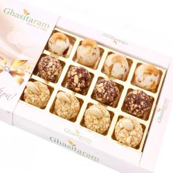 Assorted Sweets - Assorted Roasted Laddoos in White Box