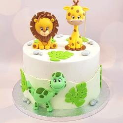 Jungle Cake - 2 Kg Animal Jungle Theme Cake