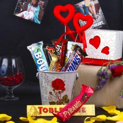 Romantic Gift Hampers for Her - Imported Assorted Chocolates Love Hamper