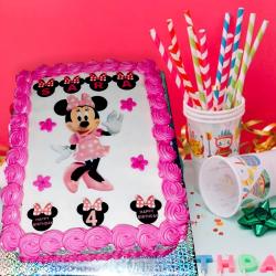 Mickey Mouse Cake - 3 Kg Square Shape Mini Mouse Cake
