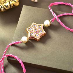 Rakhi to USA - Beautiful Kundan and Meenakari Rakhi