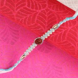 Divine Rakhis - Rudraksha with Tiny Pearl Beads Rakhi