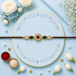 Floral Kundan Rakhi