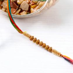Zardosi Rakhis - Wooden Beads Rakhi