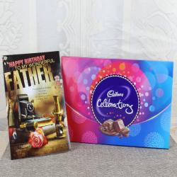 Indian Chocolates - Birthday Card for Strongest Father With Cadbury Celebration Box