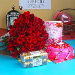 Cakes with Flowers - Ferrero Rocher Chocolate Birthday Hamper