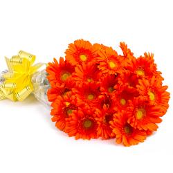 Gifts for Boyfriend - Eighteen Orange Gerberas Bunch