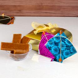 Makar Sankranti - Coconut Chikki Box with Two Small Kites