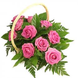 Valentine Flowers Arrangement - Reflectional Pyaar In Pink Roses