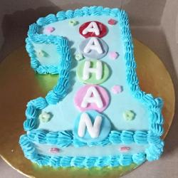 1st Birthday Cakes - 1 Number Cake With Name Birthday Cake