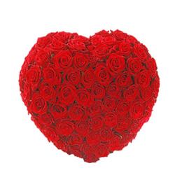 Heart Shape Arrangement - Heart Shape Arrangement of 60 Red Roses