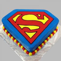 Avenger Cakes - Super man Sign Fondant Cakes