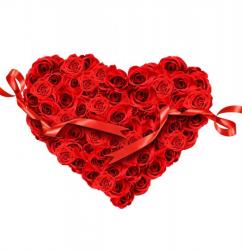 Valentine Heart Shaped Rose Arrangements - My Heart For You My Luv