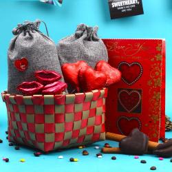 Heart Shaped Soft Toys - Valentine Sensational Chocolate Combo