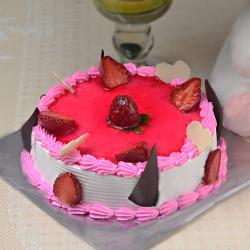 Send Exotic Strawberry Birthday Cake To Visakhapatnam