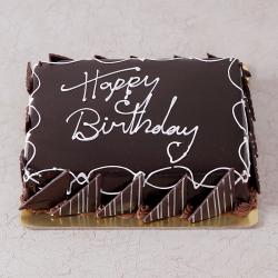 Regular Cakes - Square Shape Dark Chocolate Happy Birthday Cake