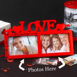 Personalized Photo Frames - Dual Split Photos Love Table Top Frame
