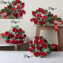 Gift Hampers Express Delivery - Four Days Delivery of Fresh Red Roses