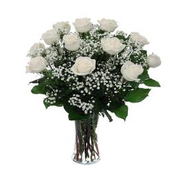 Condolence Gifts for Coworkers - Fresh White Roses In Vase