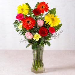 Retirement Gifts for Father - Beautiful Vase of Fresh Flowers