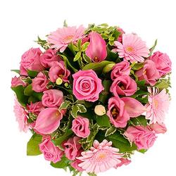 Send Flowers Gift 18 Pink Flowers Bouquet To Mangalore