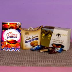 Diwali Chocolates - Diwali Hamper of Choco Dates and Biscuit Dates with Greeting Card