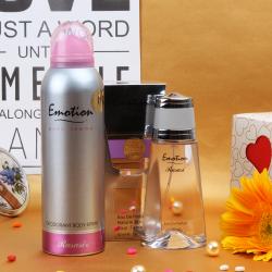 Send Wedding Gift Rasasi Emotion Perfume and Deodorant Combo To Haveri